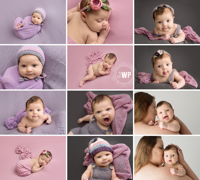 newborn baby girl purple pink blankets Kingston Photographer