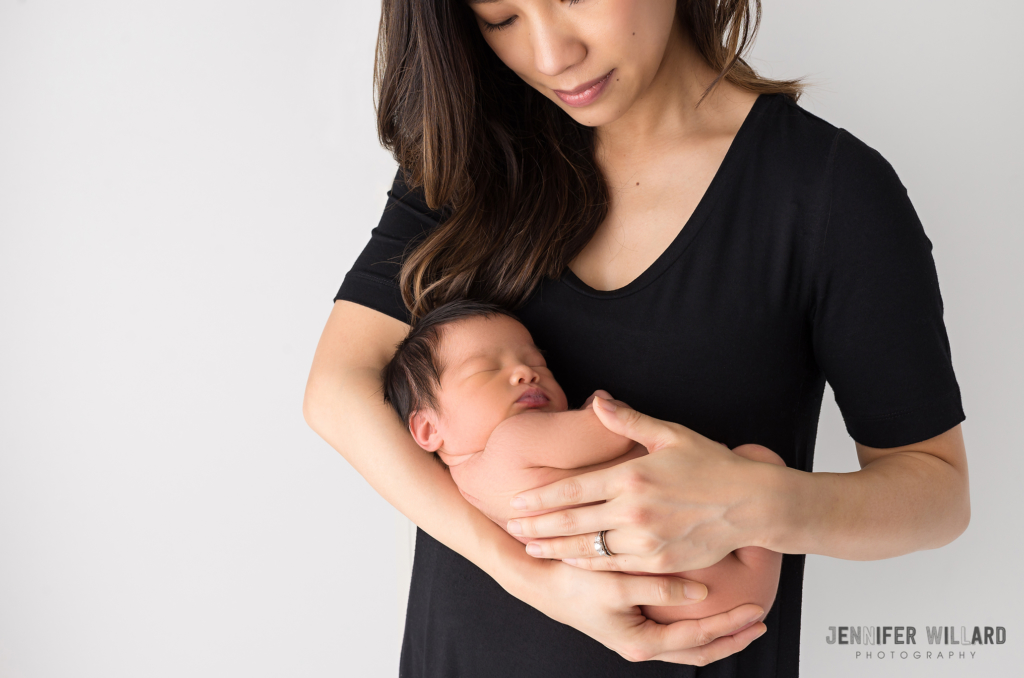 newborn mother posed portrait studio Kingston Ontario Photographer