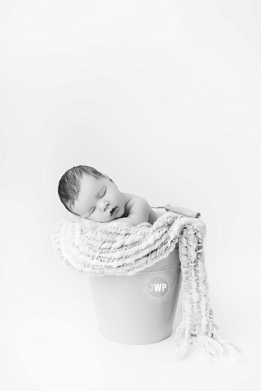 newborn posed portrait black and white Kingston baby Photographer