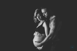 posed couple pregnancy portrait black and white Kingston Maternity Photographer