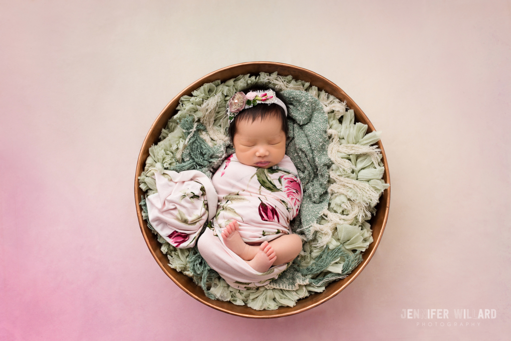 posed newborn portrait baby girl Kingston baby photographer