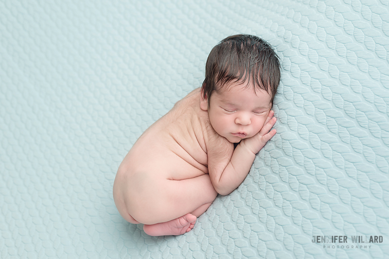 newborn baby blue blanket Kingston Photographer YGK