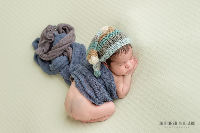 newborn baby boy yellow blanket hat wrap Kingston infant photographer