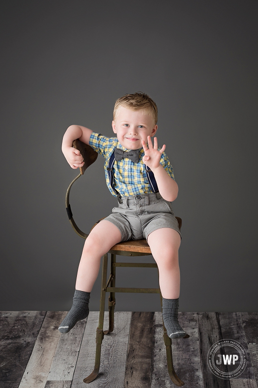 birthday boy 4 years industrial chair Kingston children photographer