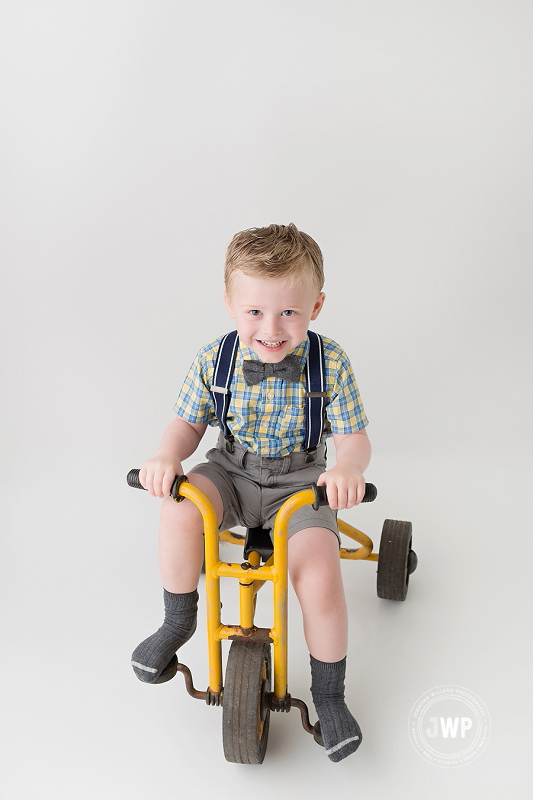 birthday portrait boy yellow vintage tricycle Kingston children photographer