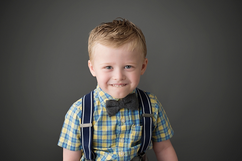 studio boy portrait 4 years suspenders bowtie Kingston birthday photographer