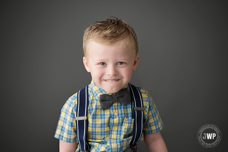 studio boy portrait 4 years suspenders bowtie Kingston birthday photographer