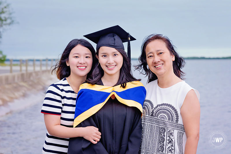 Graduation gown family cap gown Lake Ontario Park waterfront Kingston Photographer