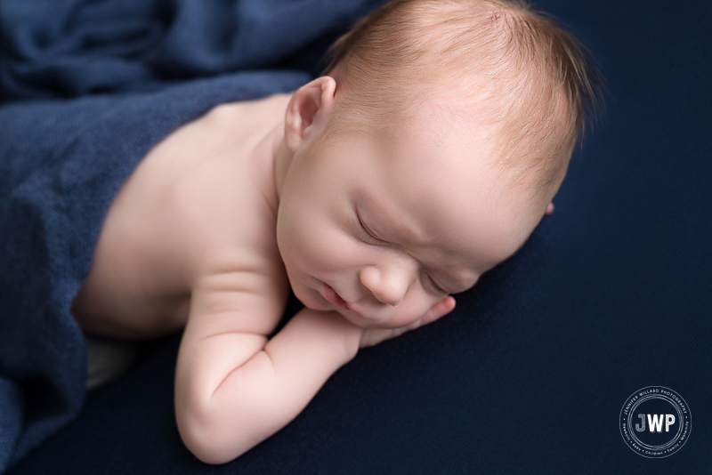 baby boy blue blanket wrap Belleville newborn photographer