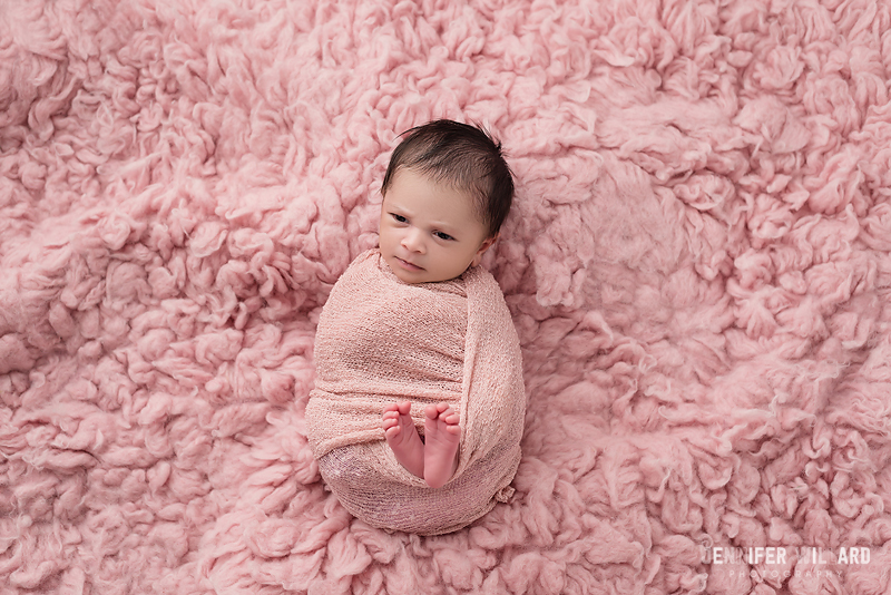 baby girl pink wrap flokati Kingston Newborn Photographer