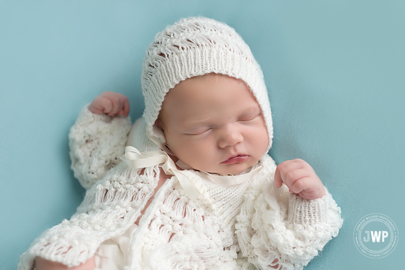 baby girl white heirloom outfit bonnet Kingston newborn photographer