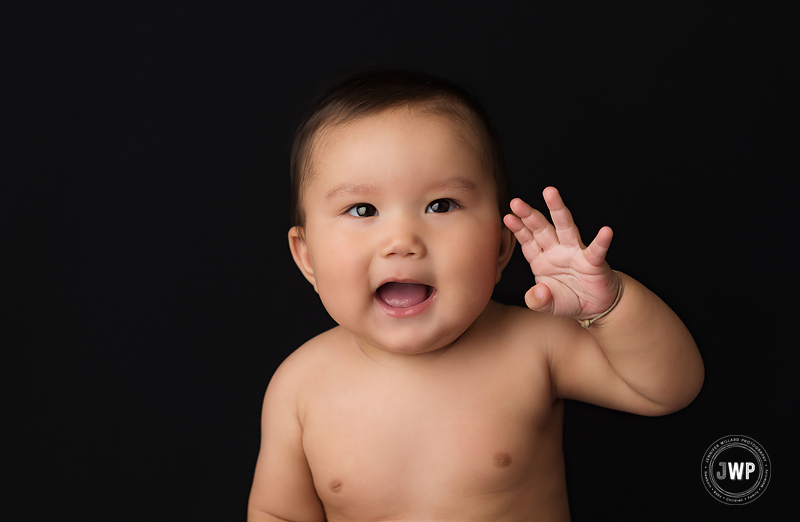 black backdrop 7 month old baby Kingston photographer