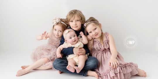 cousins boys girls pink ruffle dresses Kingston Photographer