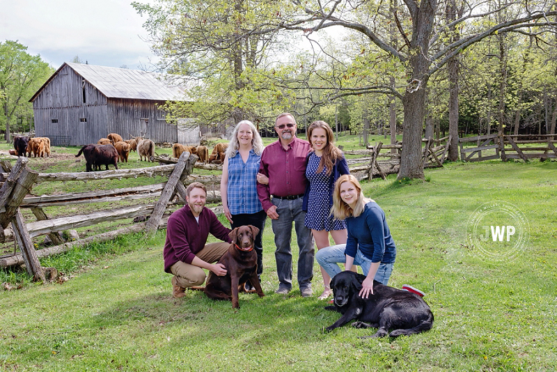 family barn highland steers Perth family photographer