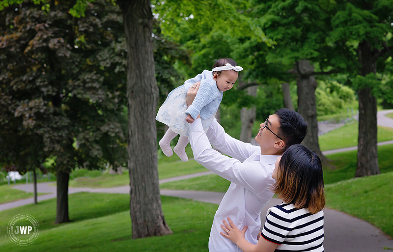 family mother father baby park trail Kingston Ontario Photographer