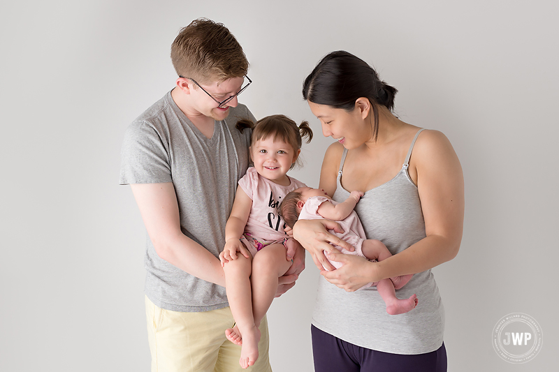 family newborn white backdrop studio Kingston Newborn Photographer