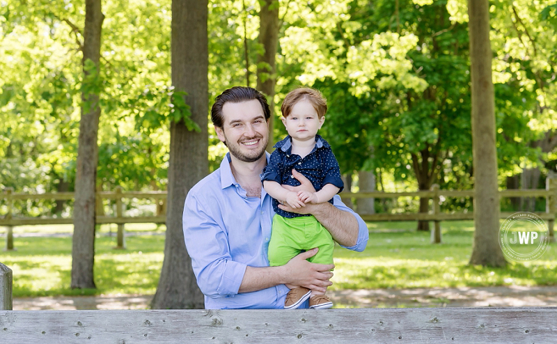 first birthday baby father park rail fence Kingston Ontario Photographer