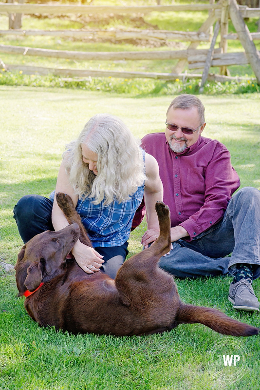 husband wife dogs grass Kingston family photographer