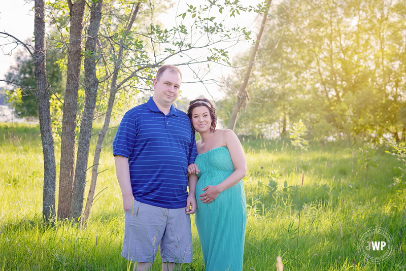 maternity couple sunset field Kingston Maternity Photographer