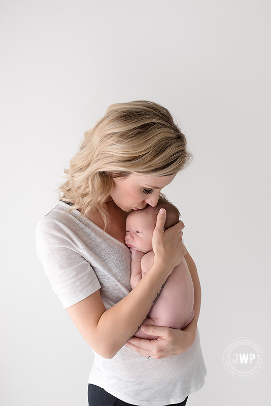 mother baby son white studio Kingston newborn photographer