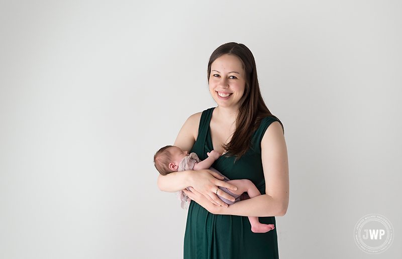 mother newborn daughter studio Kingston baby photographer