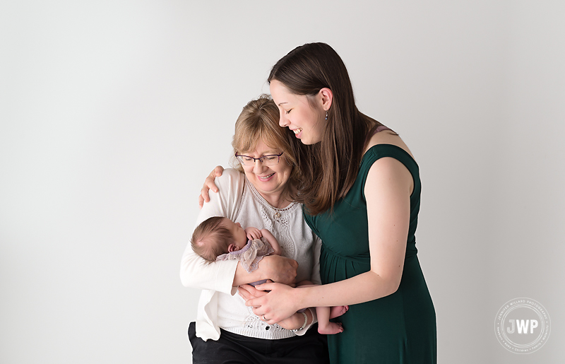 newborn girl daughter grandmother Kingston portrait studio