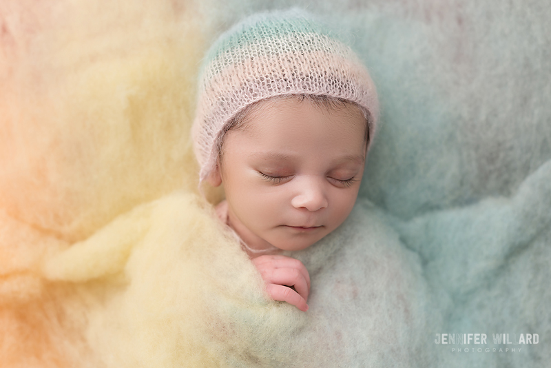 newborn posed portrait rainbow baby Kingston Ontario Photographer