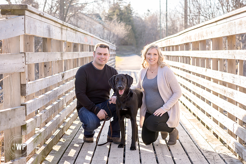 pregnant mother father dog Gananoque maternity photographer