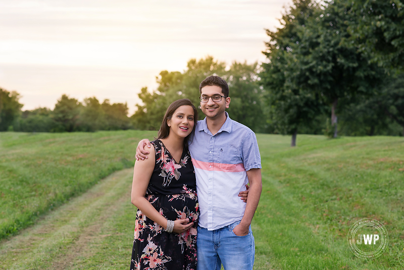 pregnant wife husband park sunset Kingston Maternity Photographer