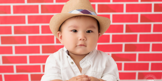 red brick wall baby boy fedora hat Kingston Photographer