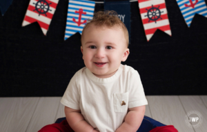 baby boy nautical theme blue red Kingston Baby Photographer