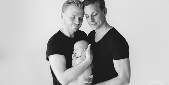 newborn boy LGBT couple father Kingston Studio Portrait