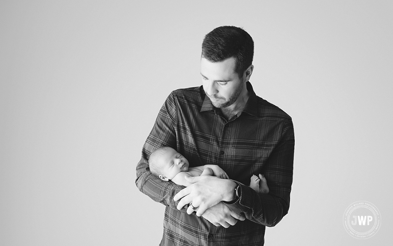 newborn father studio portrait Kingston baby photographerr