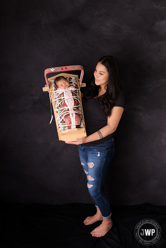 newborn girl cradleboard First Nations mother Kingston baby photographer