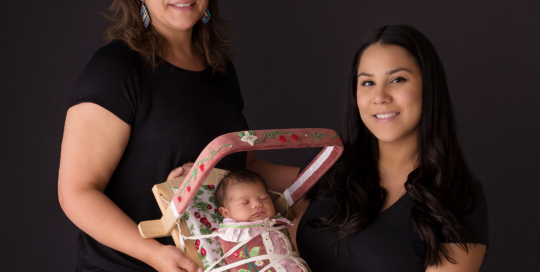 three generations newborn girl Mohawk first nation cradleboard Kingston Photographer