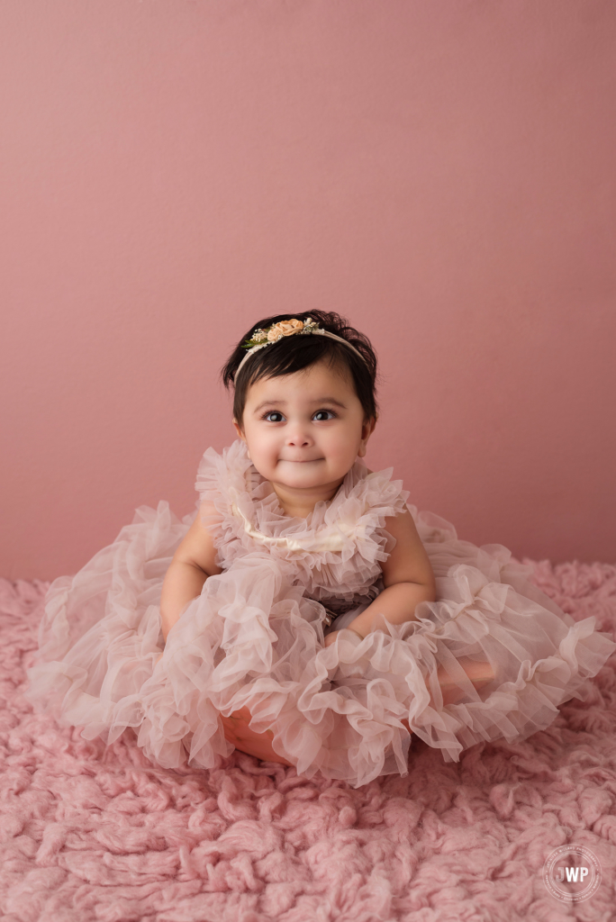 6 month ruffle dress pink Kingston baby photographer