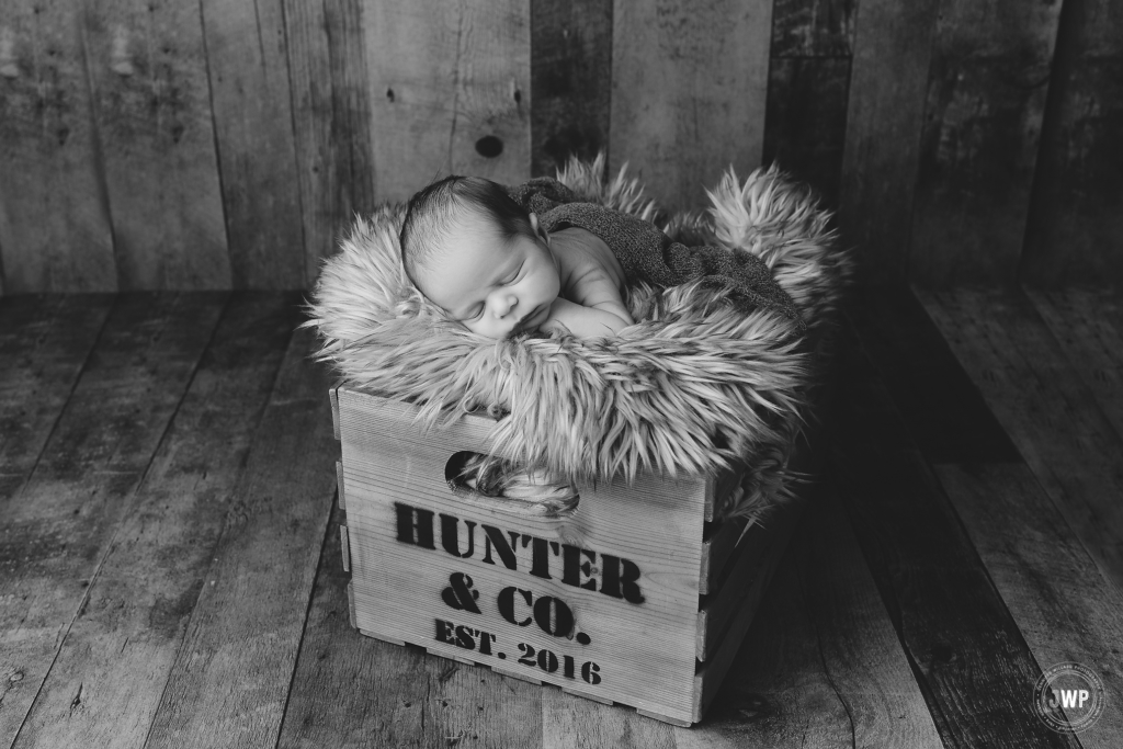 baby boy fur crate Kingston ontario newborn photographer