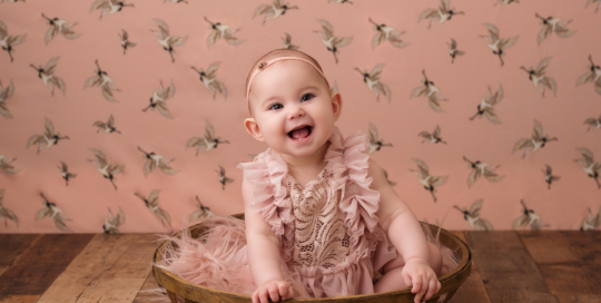 baby girl blush pink ruffles Kingston photographer