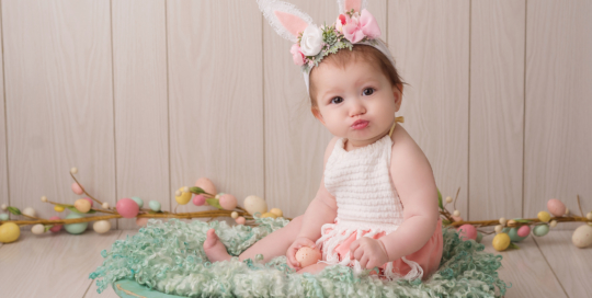 baby girl Easter bunny 6 months old Kingston photographer