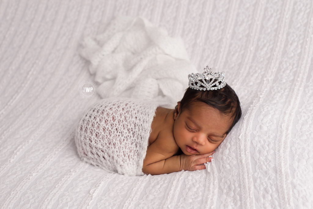 baby girl white lace blanket tiara Kingston Photographer