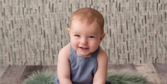 green blue backdrop 6 months Kingston baby photographer