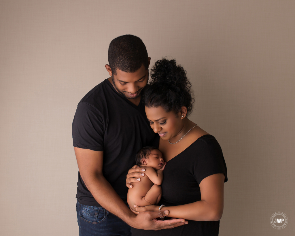 newborn girl parents dark skin Kingston baby photographer