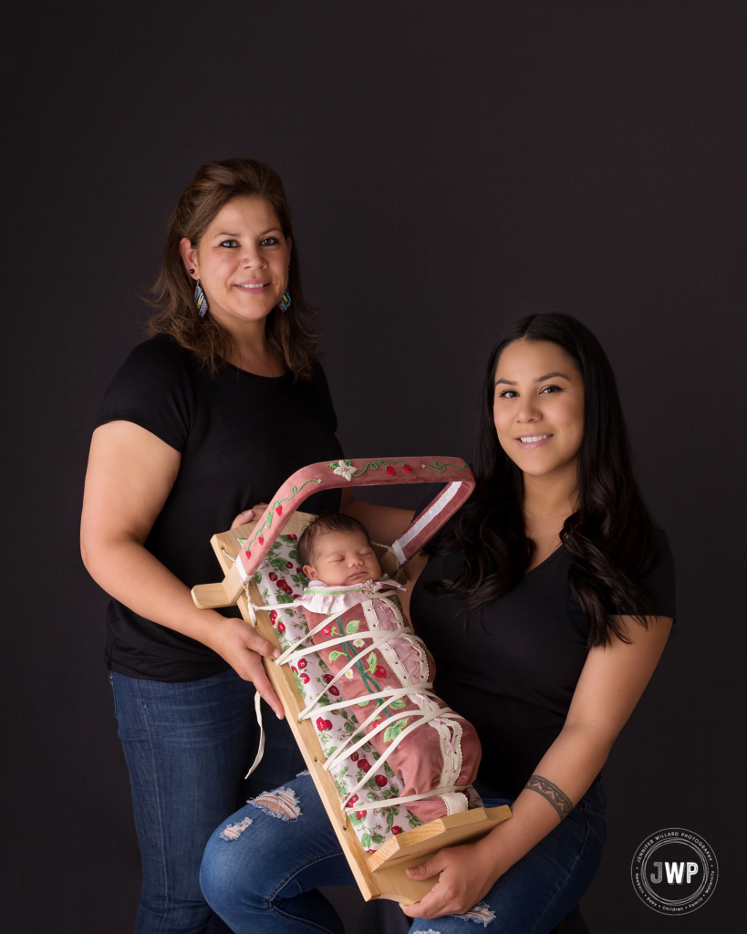 three generations newborn girl Mohawk first nation cradleboard Kingston Photographer