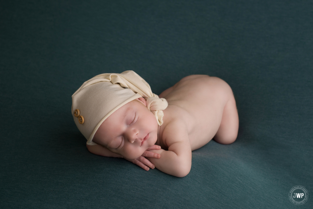 baby boy blue blanket Belleville newborn photographer