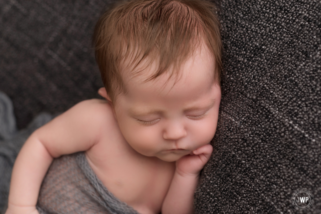 grey blanket baby wrap Kingston Ontario Portrait Studio