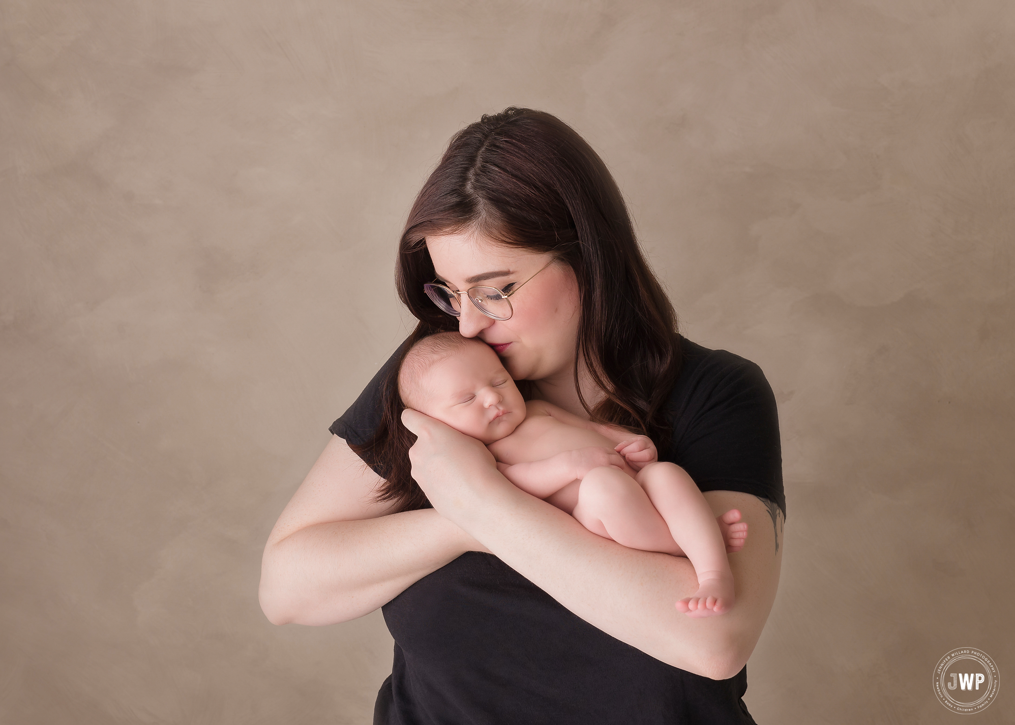 Mother baby girl portrait studio Kingston newborn photographer