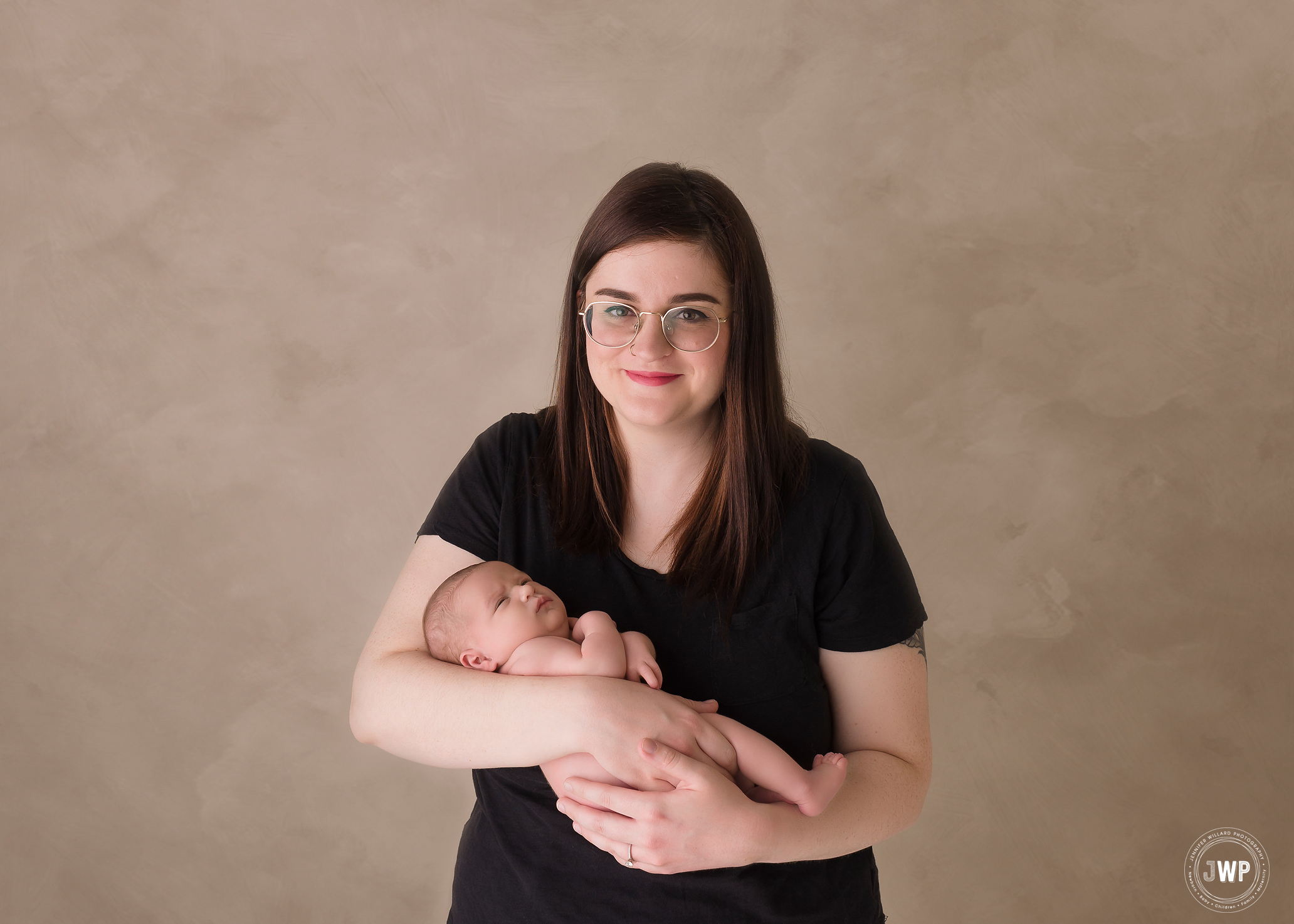 Mother newborn girl portrait studio Kingston baby photographer