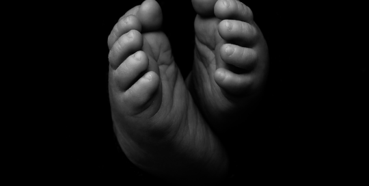 newborn baby toes detail black and white Kingston infant photographer