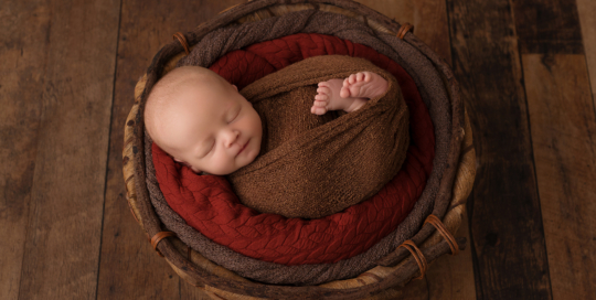 newborn boy brown orange rustic kingston baby photographer