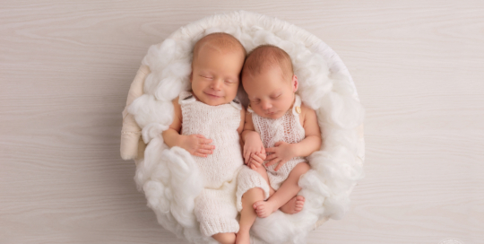 twin photography girls neutral organic white set Kingston Ontario Newborn Photographer